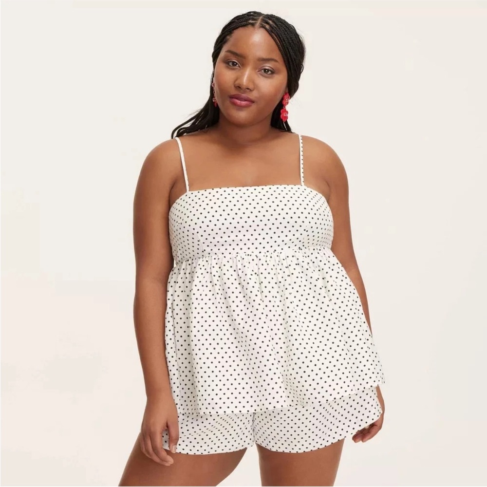XL - Kate spade x target mini polka dot linen baby doll tank top